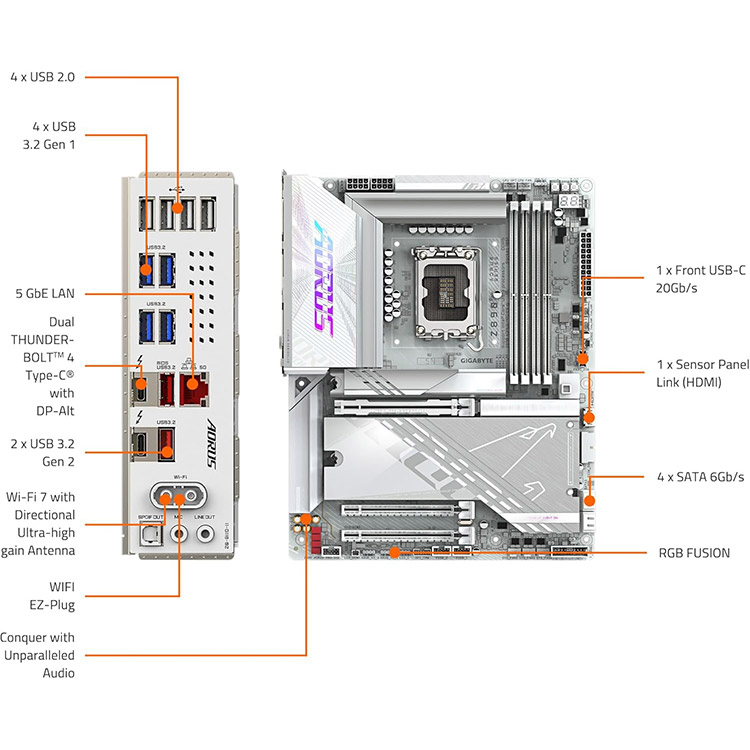 خرید Gigabyte Z890 Aorus Pro Ice AMX Gaming Motherboard - Intel Chipset